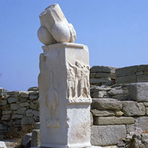 Phallic pillar in a sanctuary of Apollo, 4th century BC