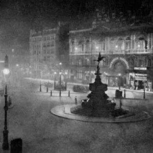 Piccadilly Circus, London, at night, 1908-1909. Artist: Charles F Borup