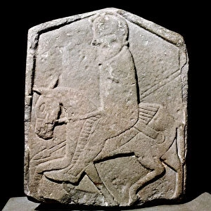 Pictish horseman on slab, Meigle, Perthshire, Scotland
