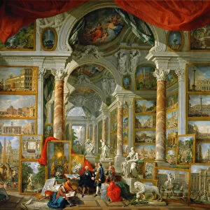 Picture Gallery with Views of Modern Rome (Modern Rome). Artist: Panini, Giovanni Paolo (1691-1765)