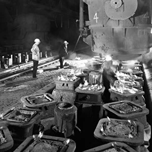 Pig casting at the Park Gate Iron & Steel Co, Rotherham, South Yorkshire, 1964