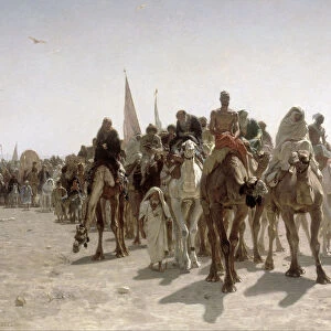 Pilgrims going to Mecca, 1861. Artist: Belly, Leon (1827-1877)
