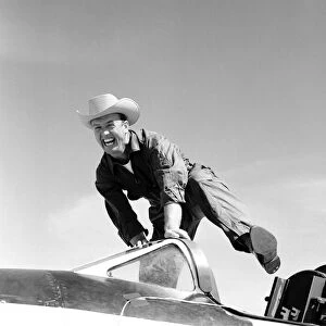Pilot Joe Walker and the X-1A, California, USA, 1955. Creator: NASA