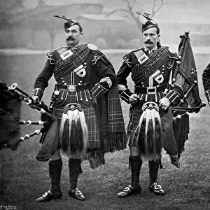 Pipers of the 1st Scots Guards, 1896. Artist: Gregory & Co