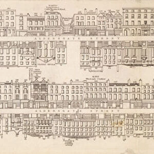 Plan of Aldersgate Street, London, c1839