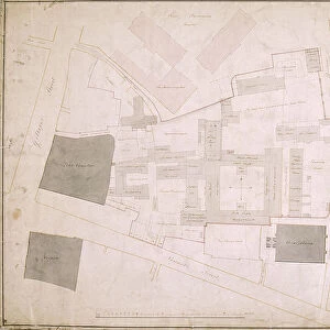 Plan of Christs Hospital, Newgate Street, London and its adjoining estate, 1819