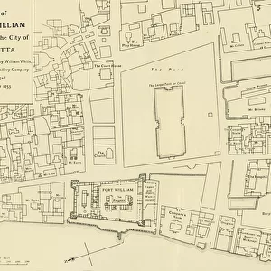 Plan of Fort William and part of the City of Calcutta, 1925. Creator: Unknown