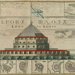 Plan of the Kronstadt Fortress, 1750. Artist: Homann, Johann Baptist (1663-1724)
