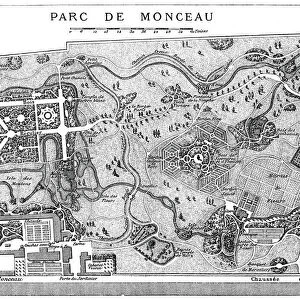 Plan Of Monceau Park, Paris, 1778, (1885)