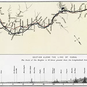 Plan of the Panama Canal, late 19th century. Artist: William Mackenzie