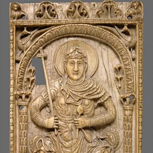 Plaque with the Virgin Mary as a Personification of the Church, Carolingian, ca. 800-825