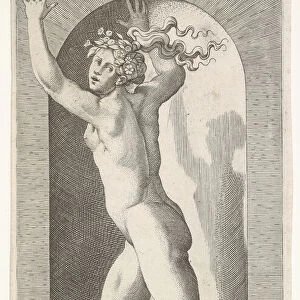 Plate 16: Hebe in a niche with her hands in the air, running to the left while looking to