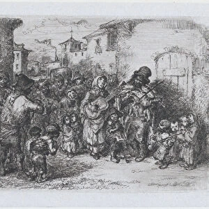 Plate 3: a group street musicians, from the series of customs