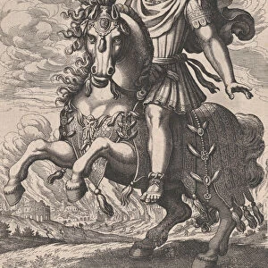Plate 6: Emperor Nero on Horseback, from The First Twelve Roman Caesars, after Tempes