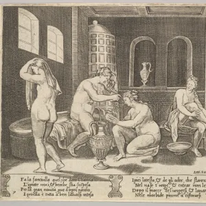 Plate 7: Psyche attended in her bath by nymphs, in the background right Psyche repr