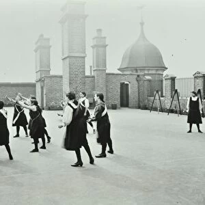 Playing netball, Myrdle Street Girls School, Stepney, London, 1908