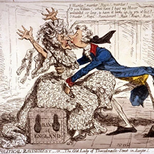 Political ravishment, or the Old Lady of Threadneedle Street in danger!, 1797
