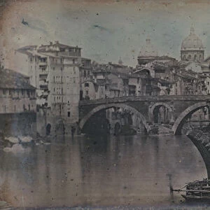 Ponte Rotto (Pons Aemilius), Rome, 1842. Creator: Joseph Philibert Girault De Prangey