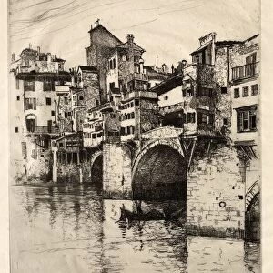 The Ponte Vecchio, 1883. Creator: Joseph Pennell (American, 1857-1926)