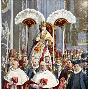 Pope Leo XIII in The Basilica of Saint Peter, Rome, 1900