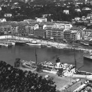 The port from Mont Boron, Nice, France, early 20th century