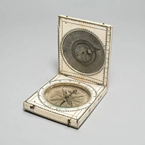Portable Diptych with Compass, Sundial, and Perpetual Calendar, France, 1660 / 80