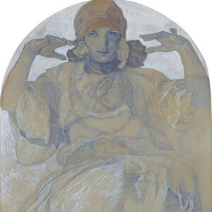 Portrait of the artists Daughter, Jaroslava, c. 1924. Artist: Mucha, Alfons Marie