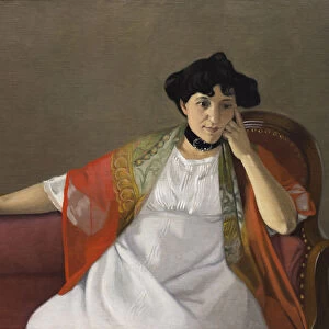 Portrait of the artists wife, Gabrielle Vallotton, 1905. Creator: Vallotton, Felix Edouard