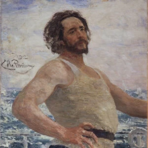 Portrait of the author Leonid Andreyev (1871-1919), 1912. Artist: Repin, Ilya Yefimovich (1844-1930)