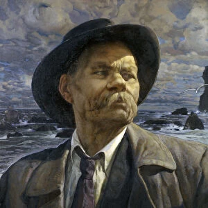 Portrait of the author Maxim Gorky (1868-1939), 1936. Artist: Brodsky, Isaak Izrailevich (1884-1939)