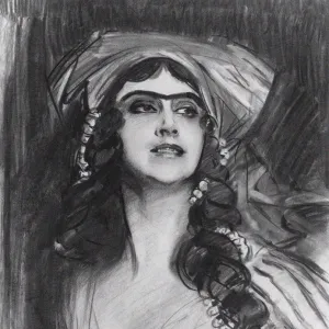 Portrait of the Ballet dancer Tamara Karsavina (1885-1978) as Thamar in the ballet Thamar by M. A. Ba