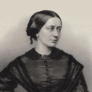 Portrait of Clara Schumann (1819-1896), 1860. Creator: Hanfstaengl, Franz (1804-1877)