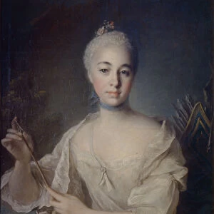 Portrait of Countess Anna Vorontsova (1743-1769), ca 1758. Artist: Tocque, Louis (1696-1772)