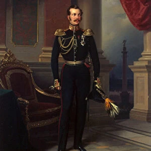 Portrait of the Crown prince Alexander Nikolayevich, (1818-1881), c1840. Artist: Franz Kruguer