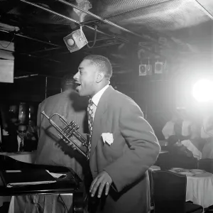 Portrait of Dizzy Gillespie, Downbeat, New York, N.Y. ca. Aug. 1947. Creator: William Paul Gottlieb Portrait of Dizzy Gillespie, Downbeat, New York, N.Y. ca. Aug. 1947. Creator: William Paul Gottlieb