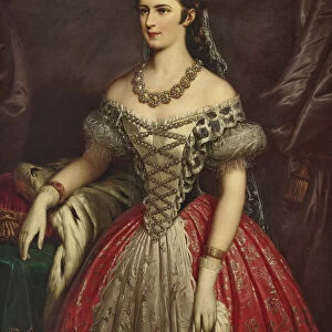 Portrait of Elisabeth of Bavaria. Creator: Russ, Franz, the Elder (1817-1892)