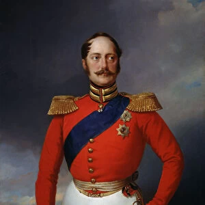 Portrait of Emperor Nicholas I, (1796-1855), 1847. Artist: Franz Kruger