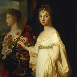 Portrait of Empress Elizabeth Alexeievna, Princess Louise of Baden (1779-1826), 1802. Artist: Monnier, Jean Laurent (1743 / 46-1808)