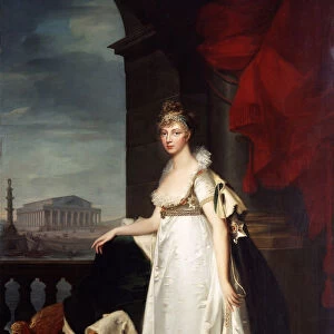 Portrait of Empress Elizabeth Alexeievna, 1805. Artist: Jean Laurent Monnier