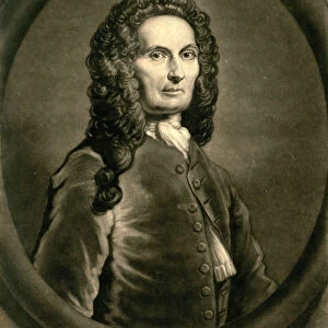 Portrait of French mathematician Abraham de Moivre (1667-1754), 1736. Artist: Faber, John (c. 1695-1756)