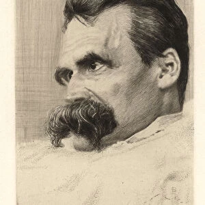 Portrait of Friederich Nietzsche, 1899-1900. Artist: Olde, Hans (1855-1917)