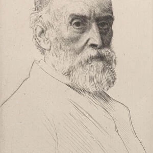 Portrait of George Frederic Watts, 1879. Creator: Alphonse Legros