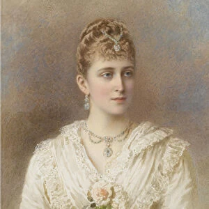 Portrait of Grand Duchess Elizaveta Fyodorovna (1864?1918). Artist: Alexandrovsky, Stepan Fyodorovich (1843-1906)