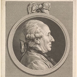 Portrait of Jean-Baptiste Pigalle, 1782. Creator: Augustin de Saint-Aubin