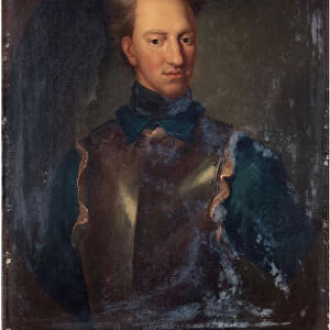 Portrait of the King Charles XII of Sweden (1682-1718). Artist: Krafft, David, von (1655-1724)