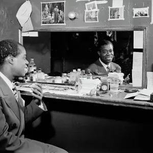 Portrait of Louis Armstrong, Aquarium, New York, N.Y. ca. July 1946. Creator: William Paul Gottlieb Portrait of Louis Armstrong, Aquarium, New York, N.Y. ca. July 1946. Creator: William Paul Gottlieb