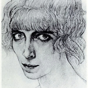 Portrait of Marchesa Luisa Casati, 1912. Artist: Bakst, Leon (1866-1924)