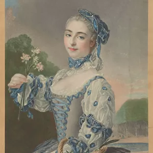 Portrait of Marie Anne de Cupis de Camargo (1710-1770), c. 1745. Creator: Nattier, Jean-Marc (1685-1766)