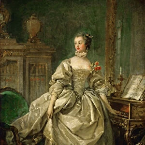 Portrait of the Marquise de Pompadour (1721-1764). Artist: Boucher, Francois (1703-1770)