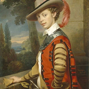 Portrait of Prince Nikolai Saltykov in Fancy Dress, 1850. Artist: Kruger, Franz (1797-1857)